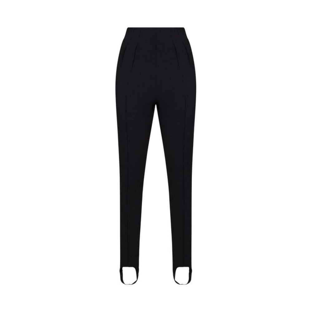 Mugler Women Black Stretch Wool-Blend Stirrup Tailored Leggings